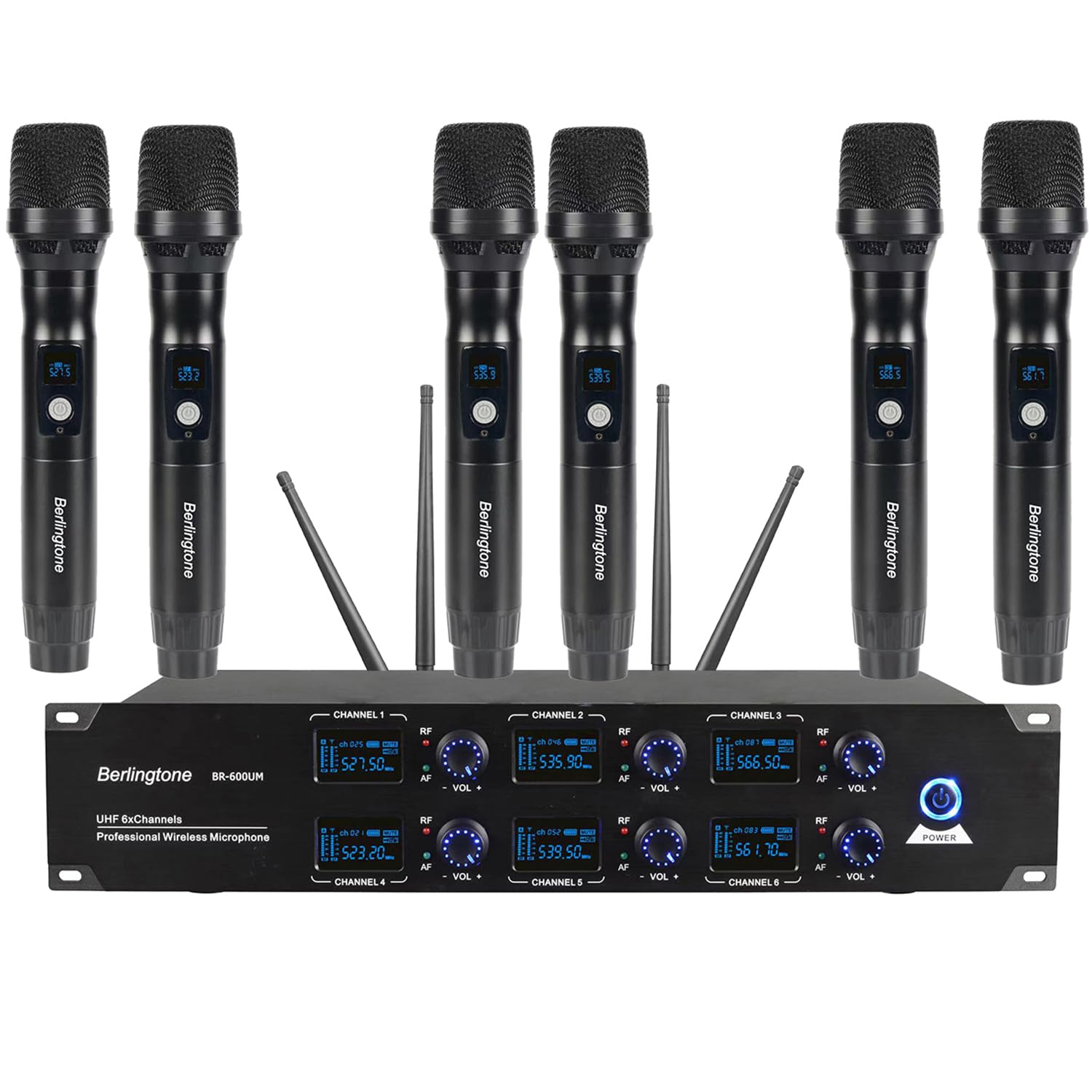 Amazon.com: Berlingtone) 6-Channel UHF Wireless Microphone System